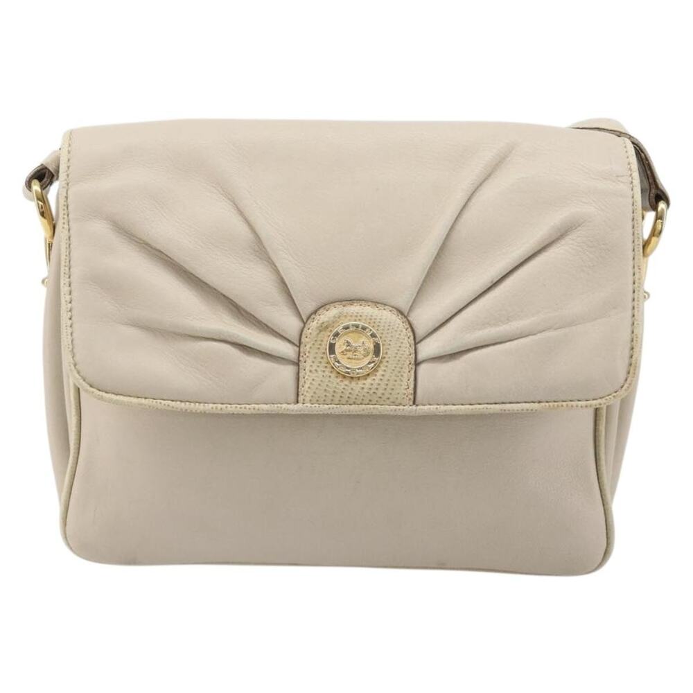 Celine Triomphe Shoulder Bag White